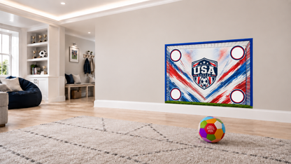 USA Indoor Soccer Wall Goal - 48x36" Removable Vinyl Wall Decal